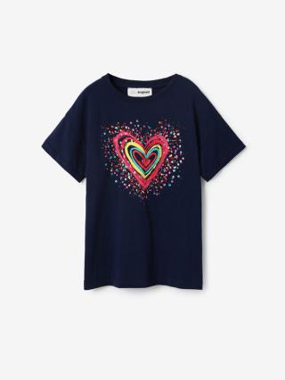 Desigual Heart Triko dětské Modrá