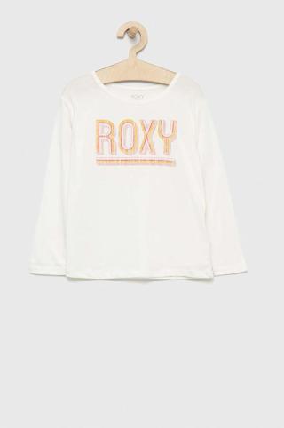 Dětská bavlněná košile s dlouhým rukávem Roxy bílá barva