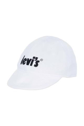 Dětska čepice Levi's bílá barva, s aplikací