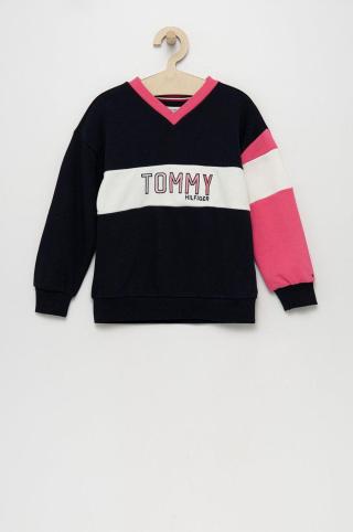 Dětská mikina Tommy Hilfiger tmavomodrá barva, s aplikací