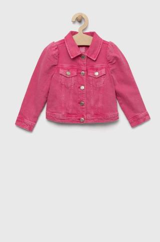 Dětská riflová bunda GAP růžová barva