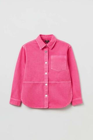 Dětská riflová bunda OVS růžová barva