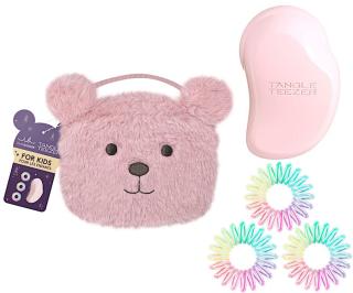 Dětská sada kartáče Tangle Teezer Mini a spirálových gumiček Invisibobble Original Pink Teddy  + dárek zdarma