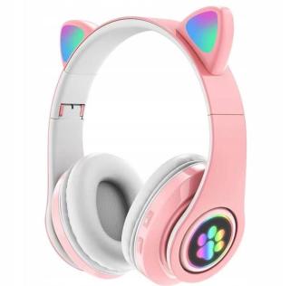 Dětská Sluchátka Bluetooth Led Rgb Kočičí Uši