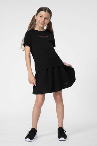 Dětská sukně 4F F009 černá barva, mini, áčková