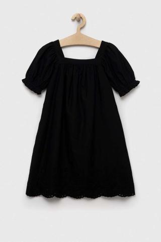 Dětské bavlněné šaty GAP černá barva, mini