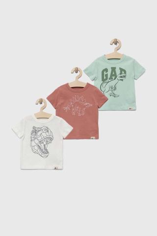 Dětské bavlněné tričko GAP 3-pack s potiskem
