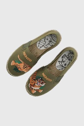 Dětské espadrilky Kenzo Kids zelená barva