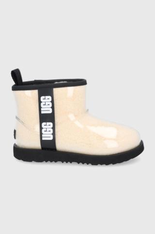 Dětské holínky UGG Classic Clear Mini průhledná barva