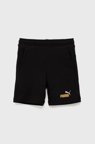 Dětské kraťasy Puma ESS+ 2 Col Shorts TR B černá barva, nastavitelný pas