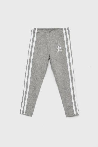 Dětské legíny adidas Originals šedá barva, s aplikací