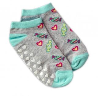 Dětské ponožky s ABS Bonbóny - šedé, vel. 19-22