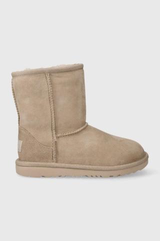 Dětské semišové sněhule UGG Classic II béžová barva