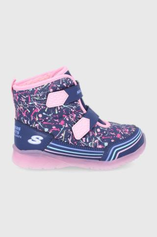 Dětské sněhule Skechers tmavomodrá barva