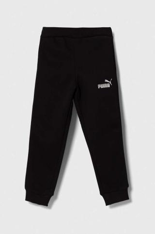 Dětské tepláky Puma ESS+ Sweatpants FL cl G černá barva, hladké