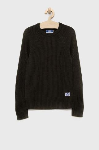 Dětský svetr Jack & Jones zelená barva, lehký