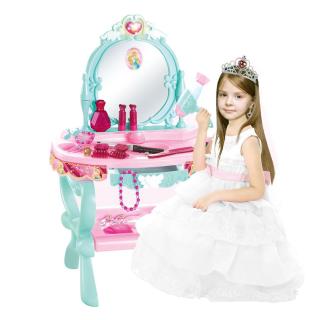 Dětský toaletní stolek, 32 dílný, modro-růžový