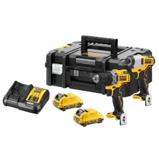 DeWalt kombo sada 12 V DCD701 + DCF801, 2× akumulátor 3,0 Ah v kufru TSTAK, DCK2110L2T-QW - rozbaleno