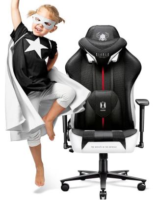 Diablo Chairs - Dětské křeslo Diablo Kids X-Player 2.0: bílo-černé