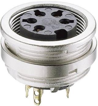 DIN kruhový konektor Lumberg KFV 30, zásuvka, vestavná vertikální, pólů 3, stříbrná, pozlacený, 1 ks