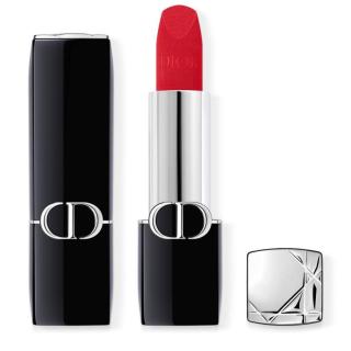 Dior Rouge Dior Velvet dlouhotrvající rtěnka - hydratační květinová péče o rty - se 2 finiši - 666 Rouge en Diable 3,5 g