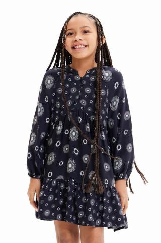 Dívčí šaty Desigual 23WGVW05 DRESS LONG SLEEVE černá barva, mini