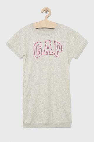 Dívčí šaty GAP šedá barva, mini, oversize