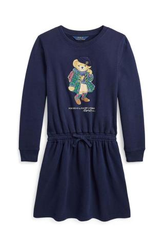 Dívčí šaty Polo Ralph Lauren tmavomodrá barva, mini