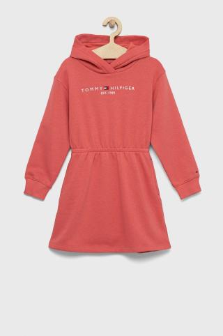 Dívčí šaty Tommy Hilfiger růžová barva, mini