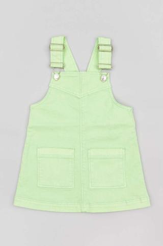 Dívčí šaty zippy zelená barva, mini