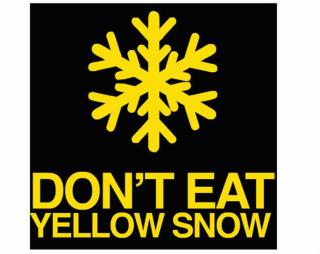 DONT EAT YELLOW SNOW Keramická dlaždice