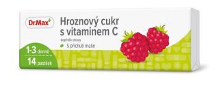 Dr. Max Hroznový cukr s vitaminem C malina 14 pastilek