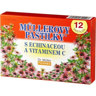 Dr. Müller Müllerovy pastilky® s echinaceou a vitaminem C pastilky pro podporu zdraví dýchacích cest 24 ks