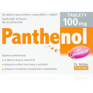 Dr. Müller Panthenol tablety 100mg doplněk stravy pro podporu snížení míry únavy a vyčerpání 24 tbl