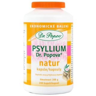 Dr. Popov Psyllium Natur vláknina doplněk stravy 240 cps