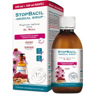 Dr.Weiss STOPBACIL Medical sirup bylinný sirup při chřipce a nachlazení 300 ml