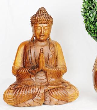 Dřevěná Socha - Meditující Buddha 30 cm
