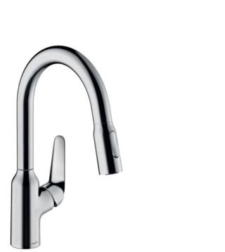 Dřezová baterie Hansgrohe Focus s vytahovací sprškou, 2 proudy chrom 71821000