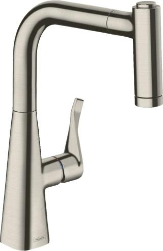 Dřezová baterie Hansgrohe Metris M71 s vytahovací sprškou vzhled nerezu 14834800