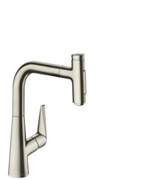 Dřezová baterie Hansgrohe Talis s vytahovací sprškou, 2 proudy vzhled nerezu 72824800