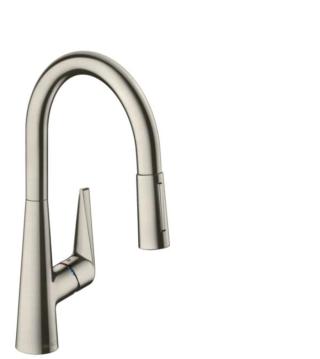 Dřezová baterie Hansgrohe Talis s vytahovací sprškou, 2 proudy vzhled nerezu 73851800