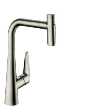 Dřezová baterie Hansgrohe Talis s vytahovací sprškou, 2 proudy vzhled nerezu 73867800