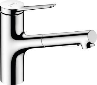 Dřezová baterie Hansgrohe Zesis M33 s vytahovací sprškou, 2 proudy chrom 74821000