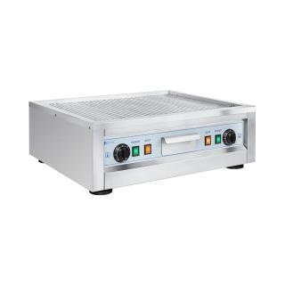 Dvojitá elektrická grilovací deska - 59 cm - Royal Catering - žebrovaný povrch - 2 x 1,600 W