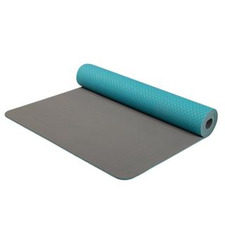 Dvouvrstvá podložka Yate Yoga Mat TPE 173x61x0,6 cm  tyrkys-šedá