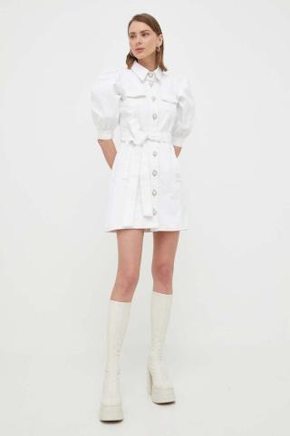 Džínové šaty Custommade bílá barva, mini