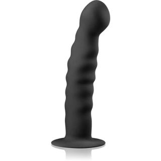 EasyToys Ribbed Dong anální dildo black 14,5 cm