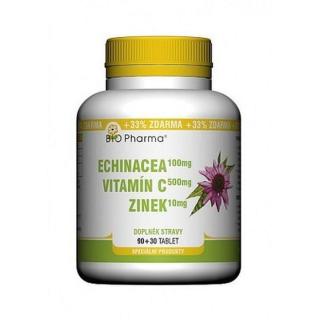 Echinacea 100mg+vit.c 500mg+zinek10mg Tbl.90+30