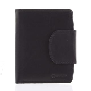 Elegantní černá kožená peněženka se zápinkou - Diviley Universit