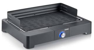 Elektrický stolní BBQ gril Severin PG 8567 / 2200 W / 44,5 x 26 cm / 1150 cm2 / černá